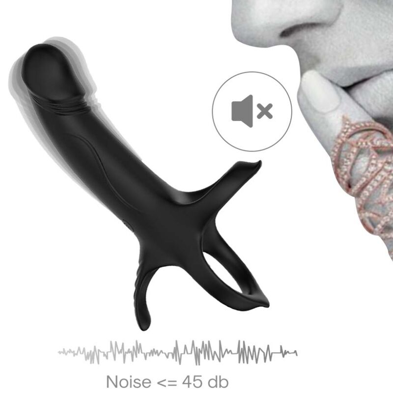 Armony Dildo mit Ring & Vibrator Schwarz