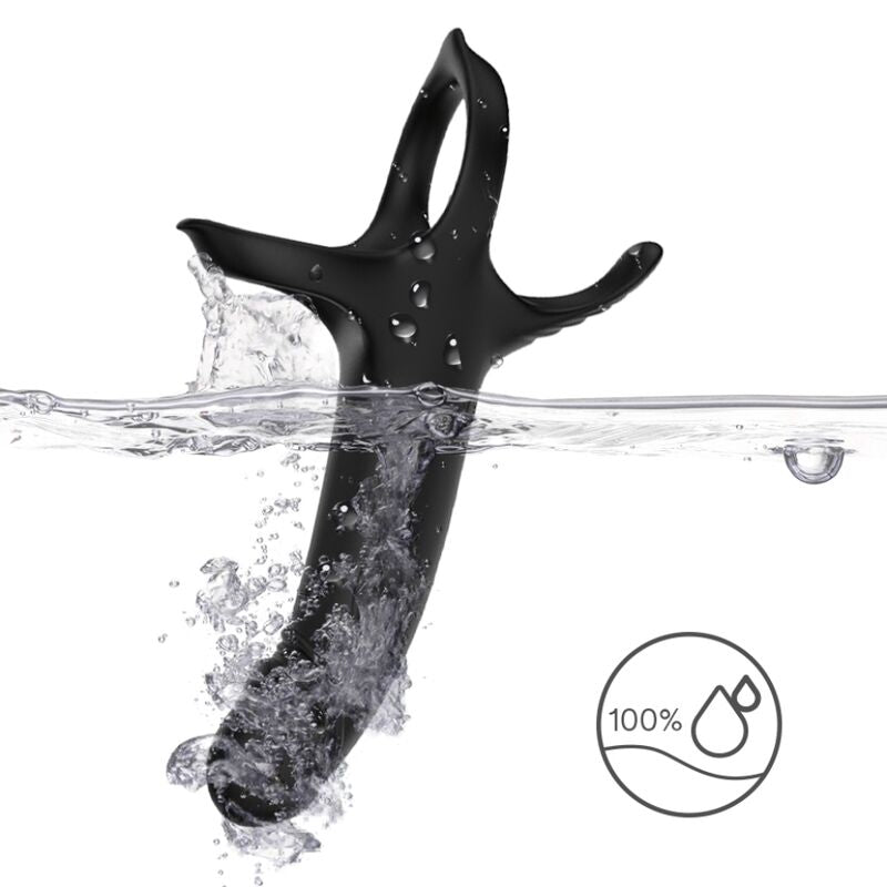 Armony Dildo mit Ring & Vibrator Schwarz