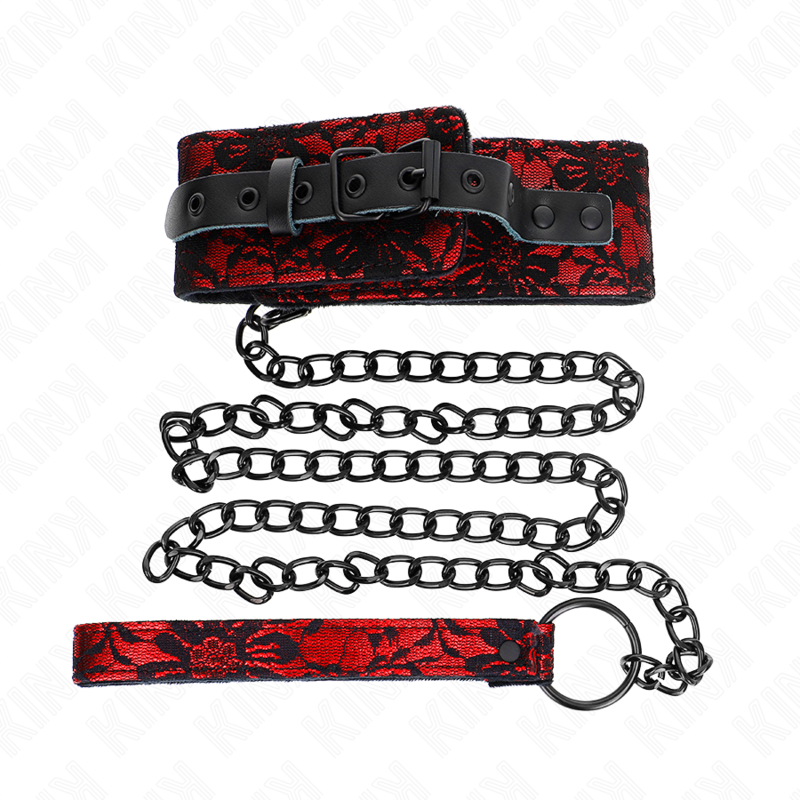 Kink – Spitzenkette mit Gürtel mit Echtledergürtel 105 Cm / 44 x 5,...