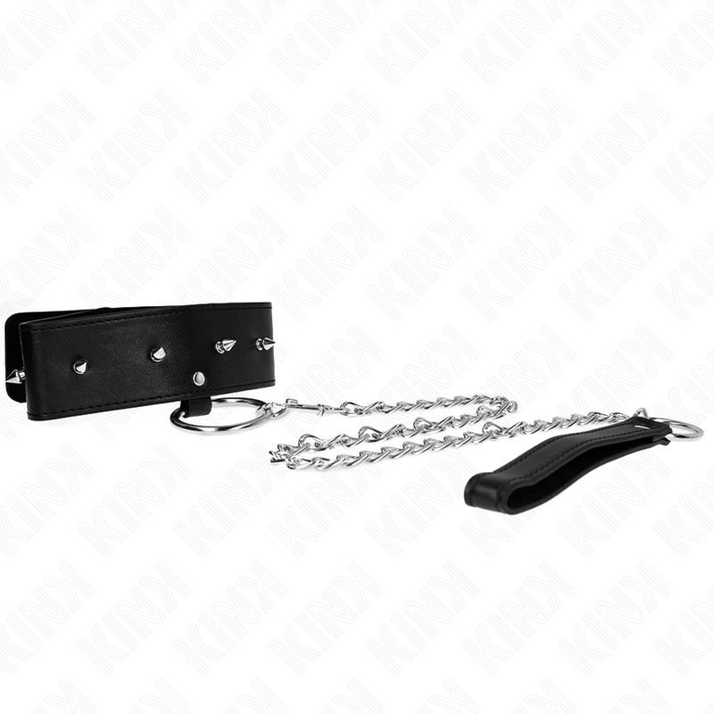 Kink – Halskette 65 Cm mit Leine mit Silbernen Nieten Modell 2 Vers...