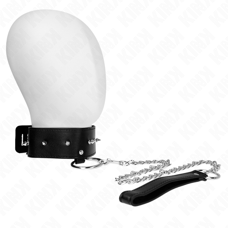 Kink – Halskette 65 Cm mit Leine mit Silbernen Nieten Modell 2 Vers...