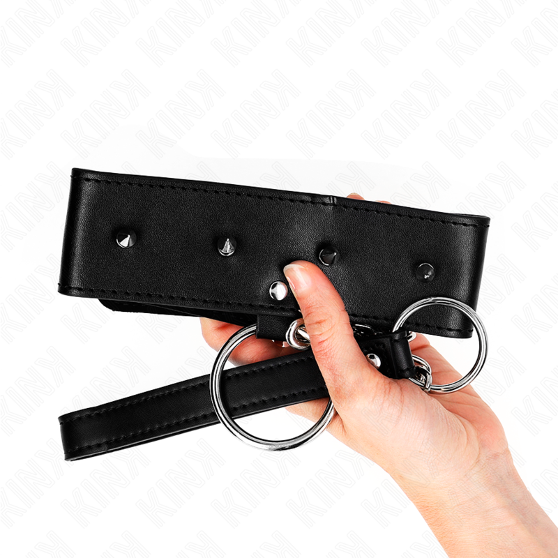 Kink – Halskette 65 Cm mit Leine mit Silbernen Nieten Modell 2 Vers...