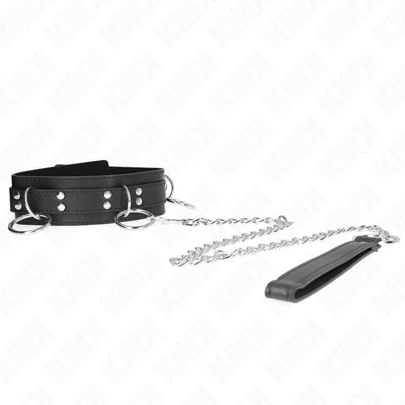 Kink – 3-Ring-Sklaverei-Halskette mit Band 80 Cm 53 x 5 Cm