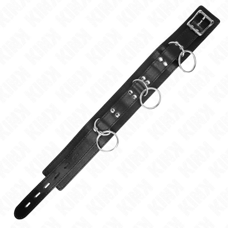 Kink – 3-Ring-Sklaverei-Halskette mit Band 80 Cm 53 x 5 Cm