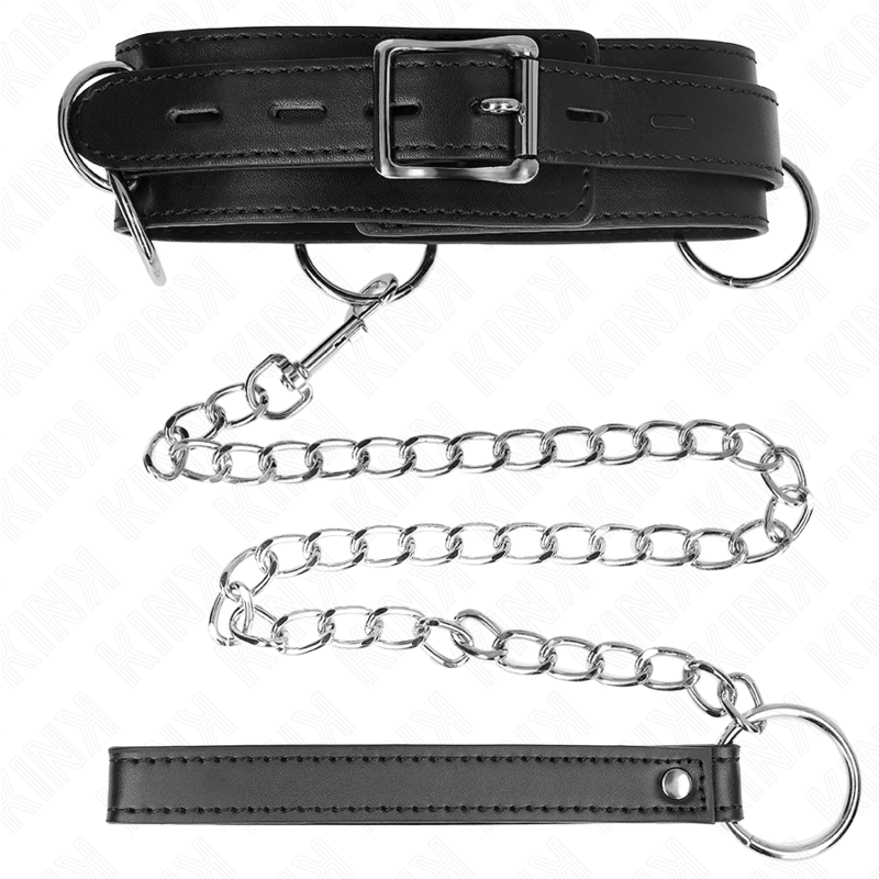 Kink – 3-Ring-Sklaverei-Halskette mit Band 80 Cm 53 x 5 Cm