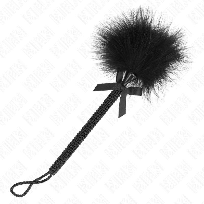 Kink – Nylonseilstab mit Kitzelfedern und Schwarzer Schleife 25 Cm