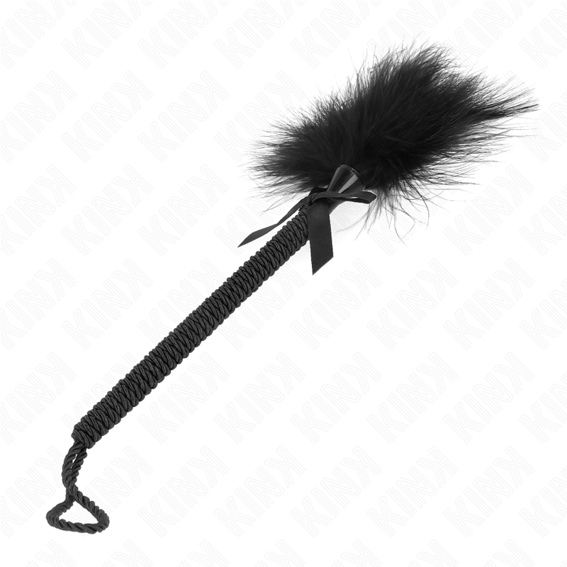 Kink – Nylonseilstab mit Kitzelfedern und Schwarzer Schleife 25 Cm