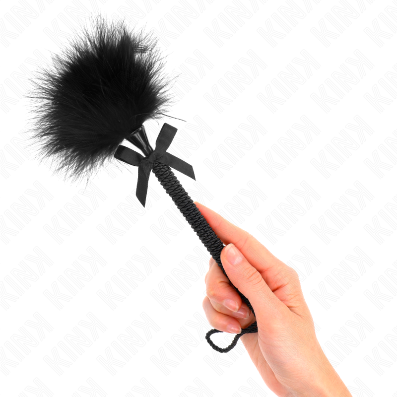 Kink – Nylonseilstab mit Kitzelfedern und Schwarzer Schleife 25 Cm