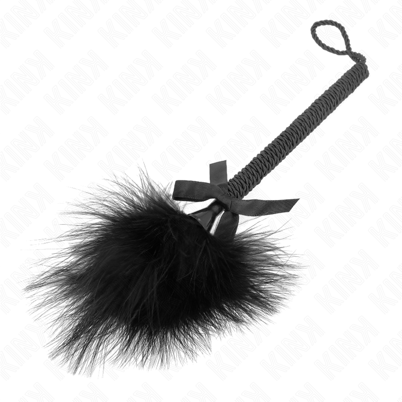 Kink – Nylonseilstab mit Kitzelfedern und Schwarzer Schleife 25 Cm