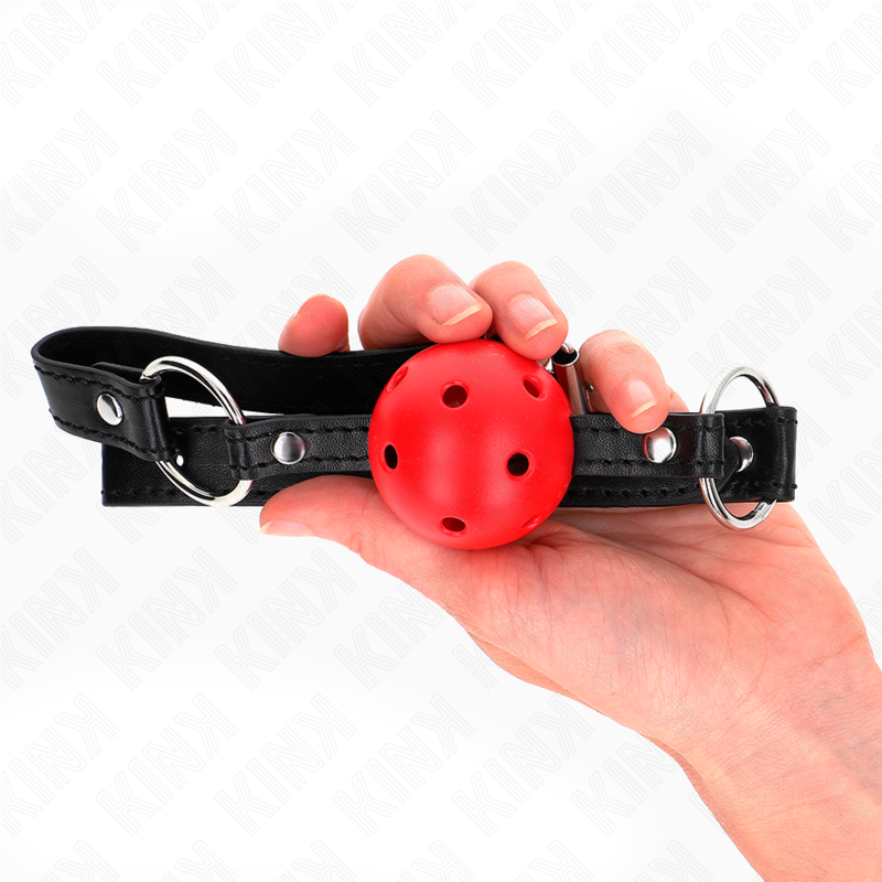 Kink – Hohl, Hart, Roter Ball, 4,5 Cm, Gag, Modell 1, 63,5 x 2 Cm