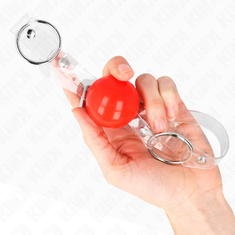 Kink – Roter Transparenter Pvc-Ball 4 Cm Knebel Verstellbar