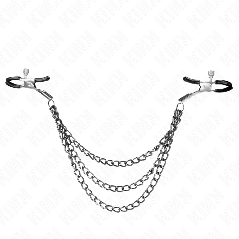 Kink – Nippelklemmen mit 3 Ketten Schwarz 20/23/28 Cm