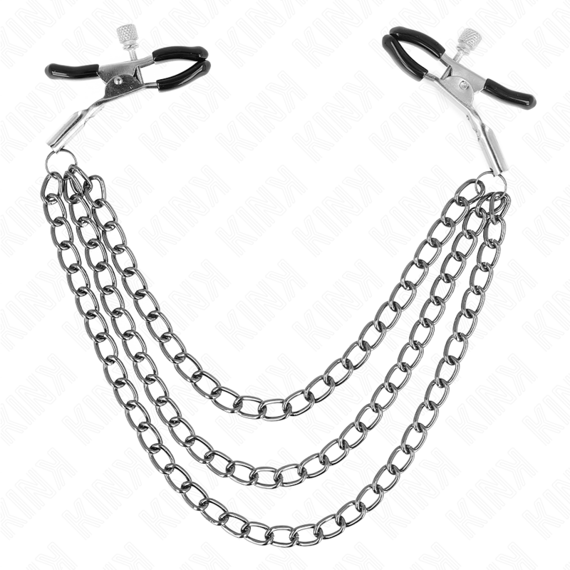 Kink – Nippelklemmen mit 3 Ketten Schwarz 20/23/28 Cm