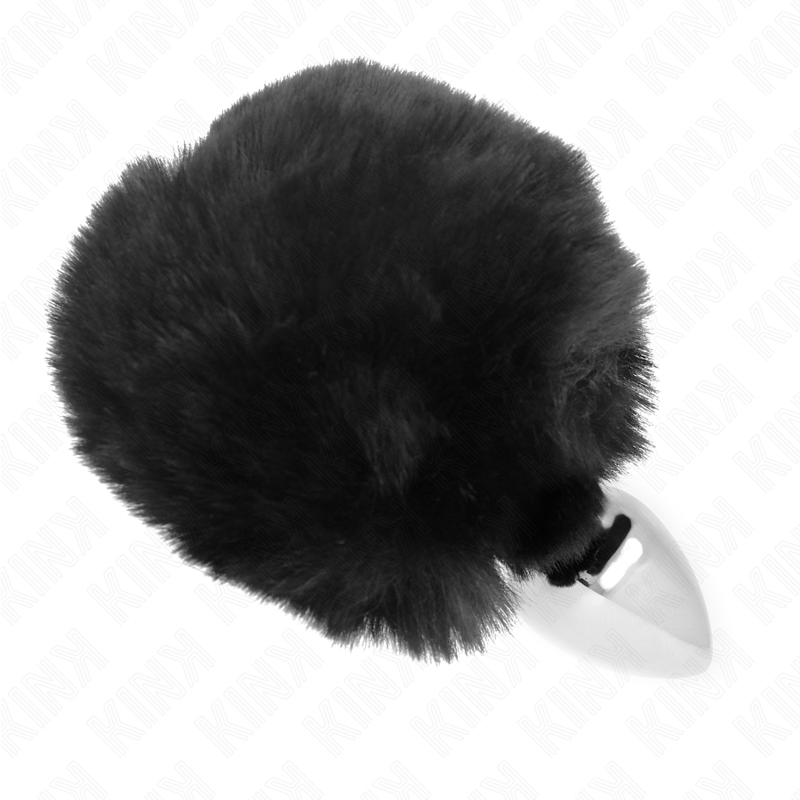 Kink – Edelstahl-Plug 7 x 3 Cm mit Schwarzem Kaninchenschwanz aus K...