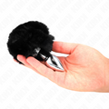 Kink – Edelstahl-Plug 7 x 3 Cm mit Schwarzem Kaninchenschwanz aus K...