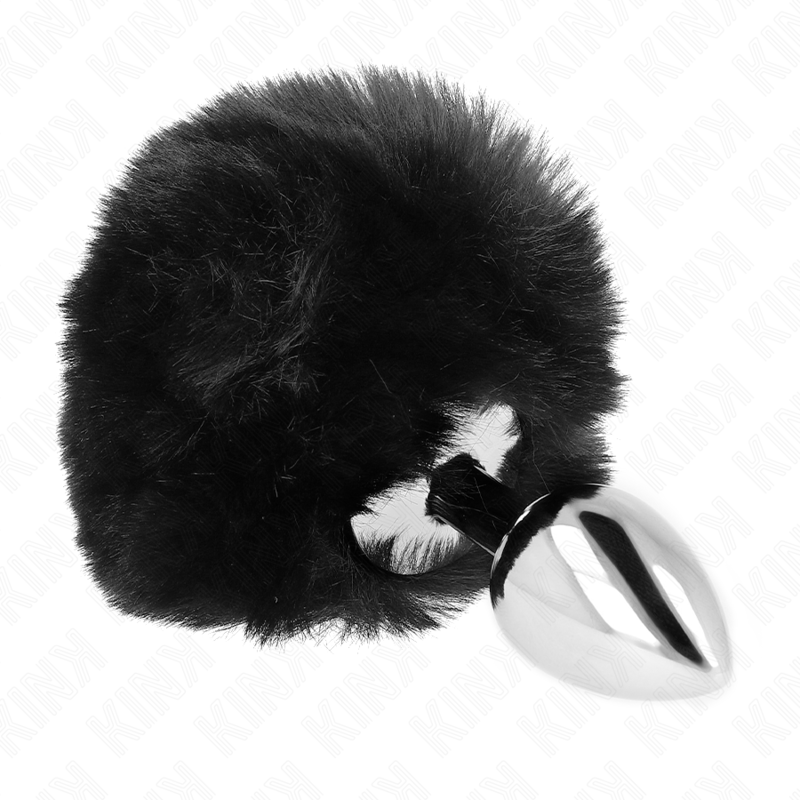 Kink – Edelstahl-Plug 7 x 3 Cm mit Schwarzem Kaninchenschwanz aus K...