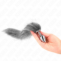 Kink – Anal Plug Grösse S 7 x 3 Cm mit Kunststoffschwanz 40 Cm Grau