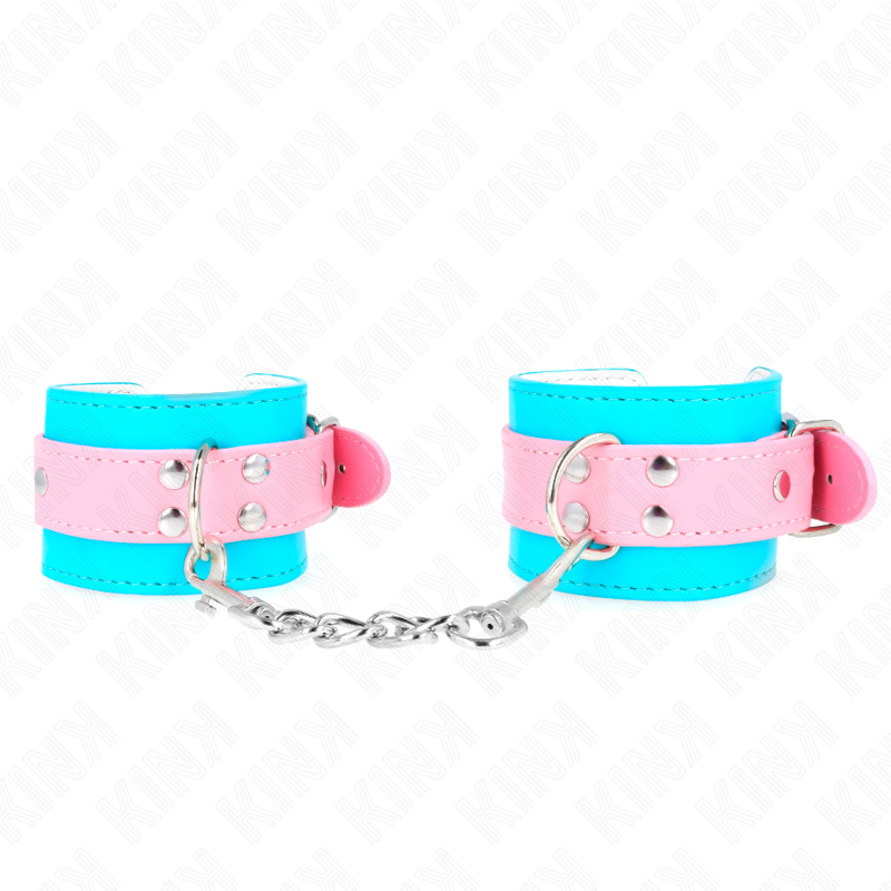 Kink – SÜßE Handgelenkfesseln Blau/rosa Verstellbar 16-28 Cm x 5 Cm
