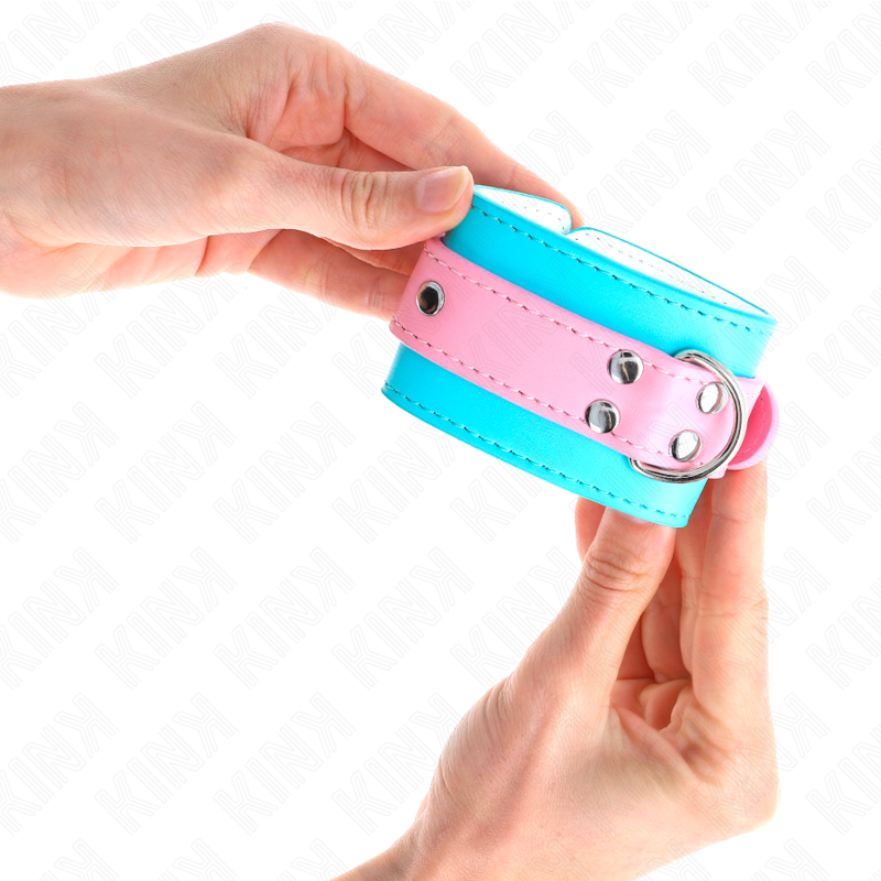 Kink – SÜßE Handgelenkfesseln Blau/rosa Verstellbar 16-28 Cm x 5 Cm