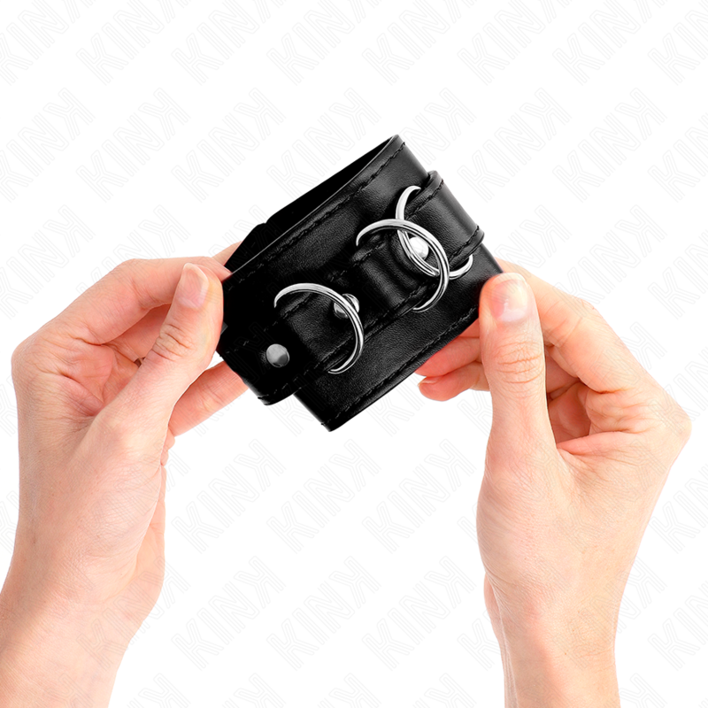 Kink – 3 D-Ring Handgelenkfesseln Verstellbar Schwarz 17,5-25 Cm x...
