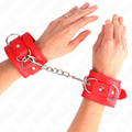 Kink – 3 D-Ring Handgelenkfesseln Verstellbar Rot 17,5-25 Cm x 6 Cm