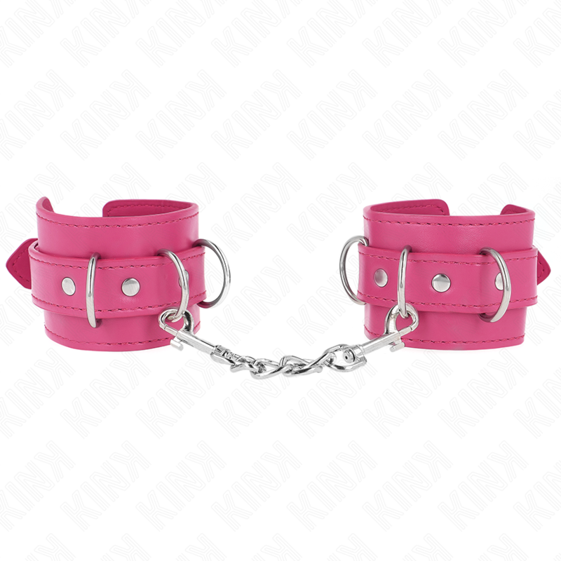 Kink – 3 D-Ring Handgelenkfesseln Verstellbar Rosa 17,5-25 Cm x 6 Cm
