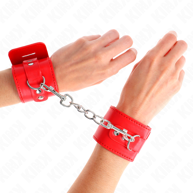 Kink Handgelenkfesseln mit Vorhängeschloss Verschluss Rot...