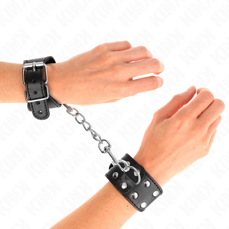 Kink – Armbänder mit Doppelter Reihe Verstellbarer Nieten Schwarz