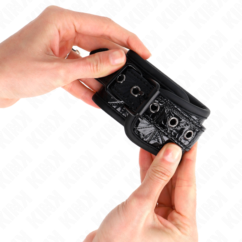 Kink – Handgelenkfesseln mit Rautenmuster, Schwarz, Verstellbar, 17...