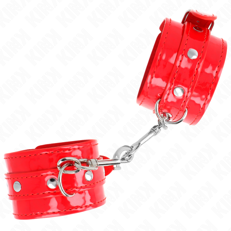 Kink – Glänzende Handmanschetten Rot Verstellbar 23-33 Cm