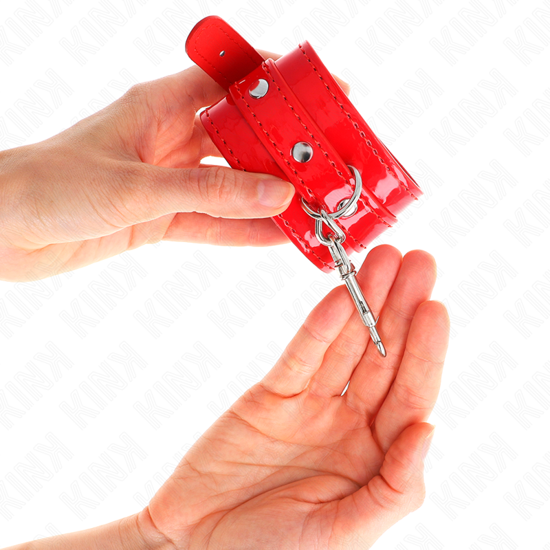 Kink – Glänzende Handmanschetten Rot Verstellbar 23-33 Cm