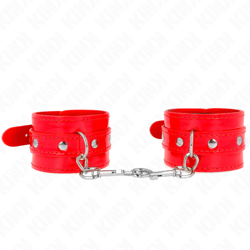 Kink – Glänzende Handmanschetten Rot Verstellbar 23-33 Cm