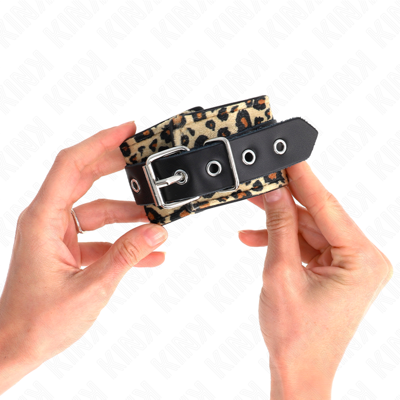 Kink Leopard Handgelenkfessel aus Echtleder, Verstellbar 18-29