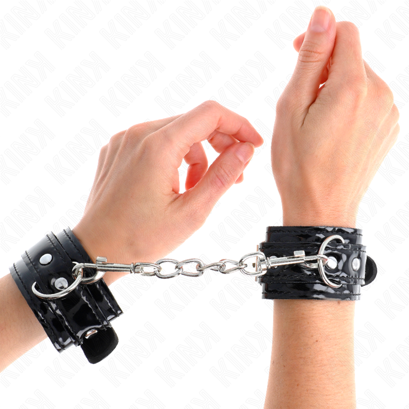 Kink – Glänzende Neopren-Handmanschetten Verstellbar 17-24 Cm x 4,5 Cm