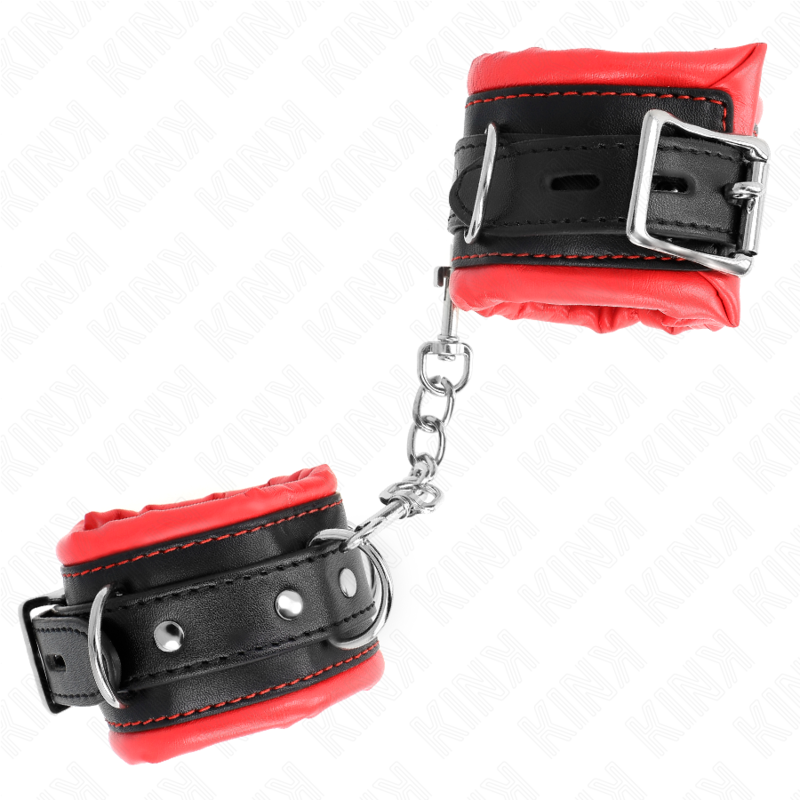 Kink – Schwere Handgelenksfesseln mit Rotem Pelzfutter, Verstellbar...