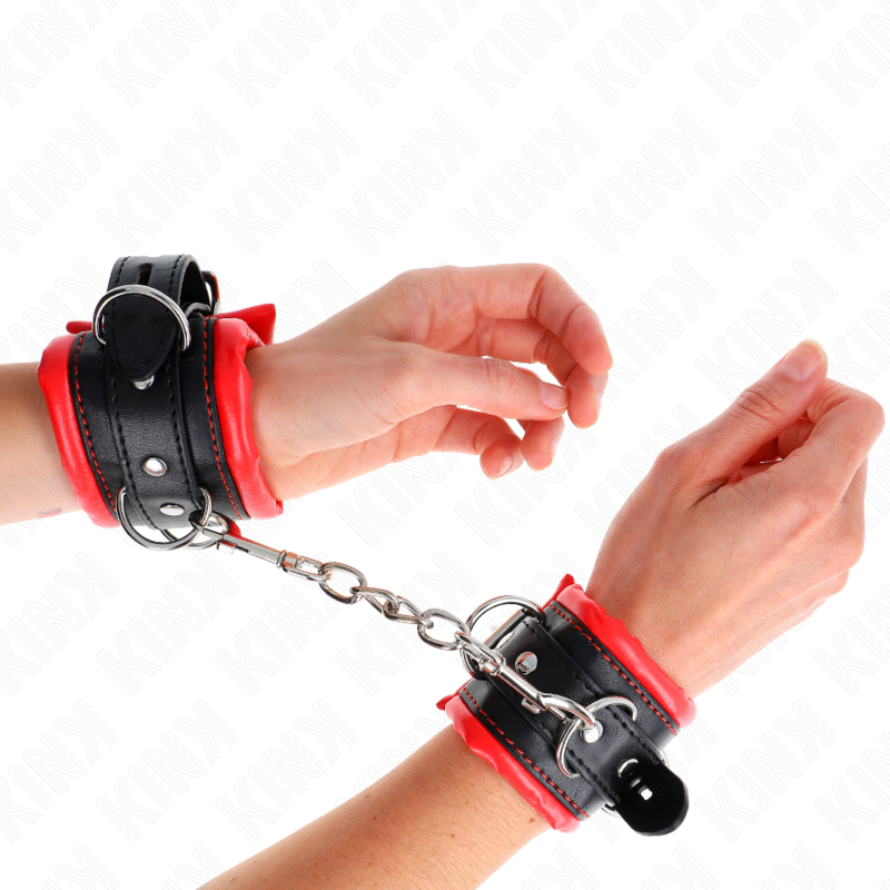 Kink – Schwere Handgelenksfesseln mit Rotem Pelzfutter, Verstellbar...