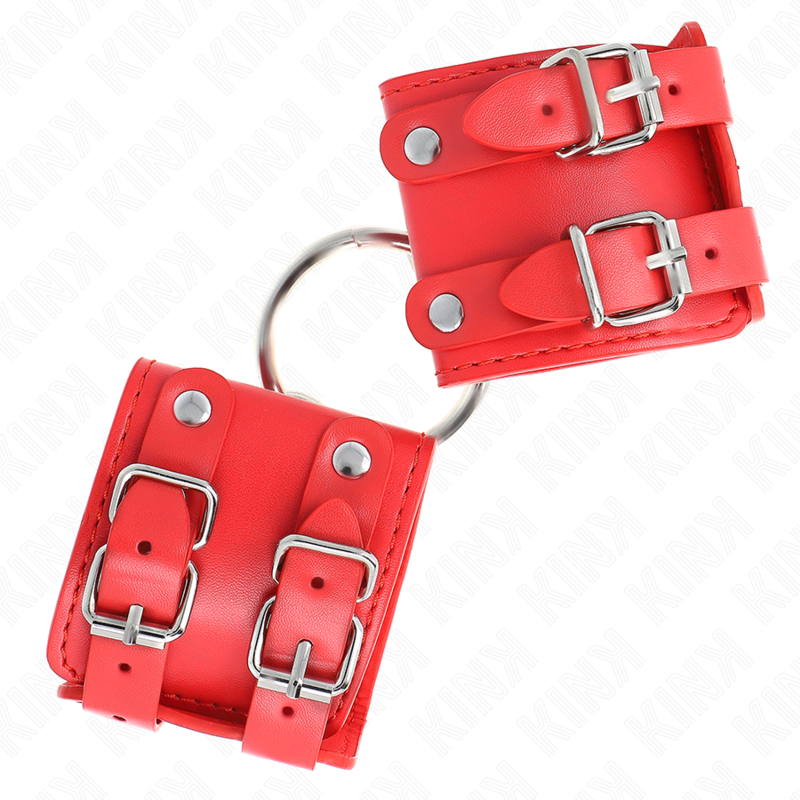 Kink Feste Handgelenkfesseln mit Ring und Nieten Verstellbar Rot...