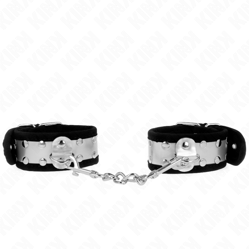 Kink – Dünne Handgelenksfesseln Schwarz/silber 30 x 4 Cm