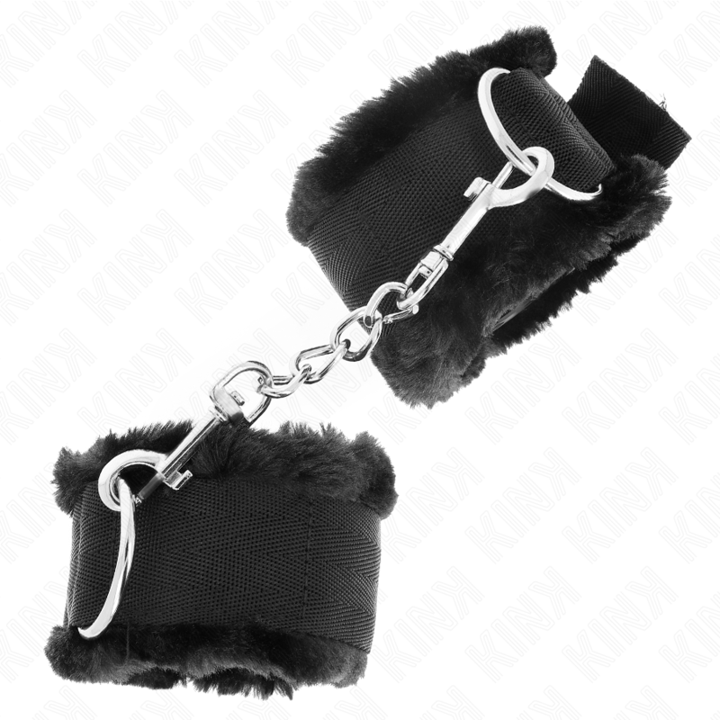 Kink – Pelzgefütterte Handgelenkfesseln Schwarz Verstellbar 17-31 C...