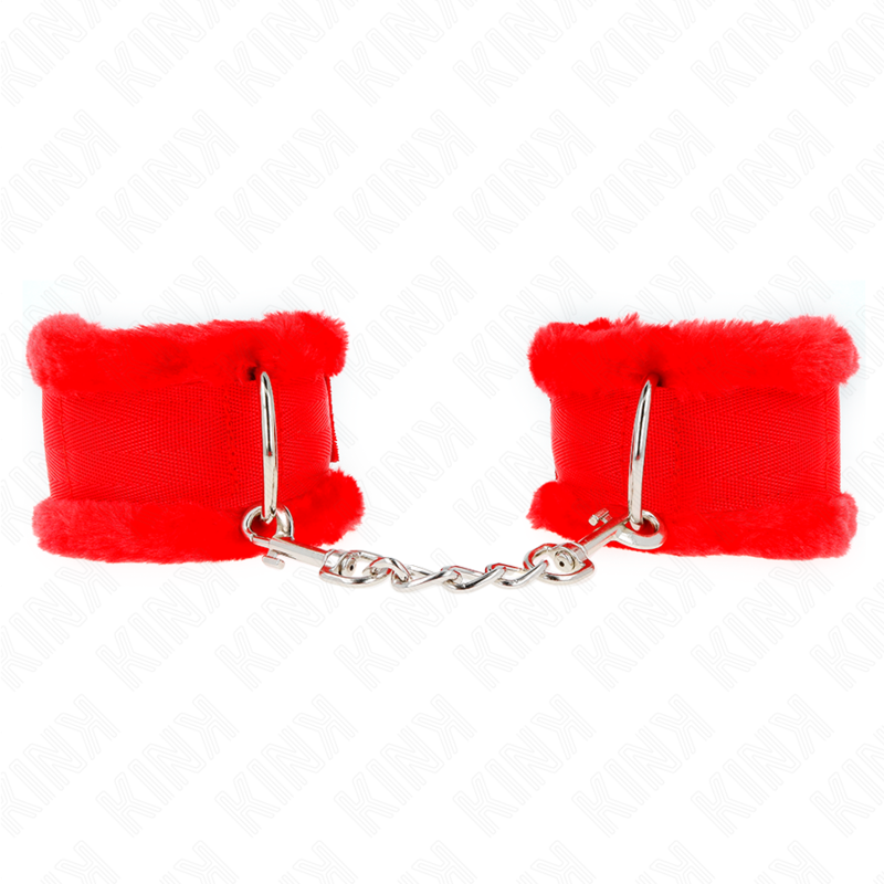 Kink – Pelzgefütterte Handgelenkfesseln Rot Verstellbar 17-31 Cm x...