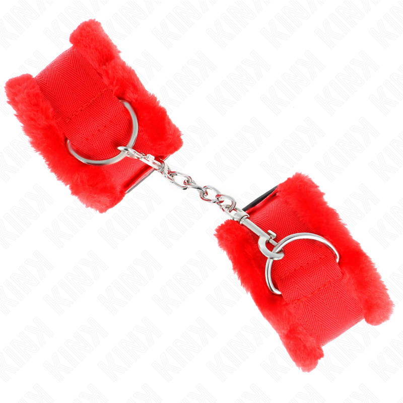 Kink – Pelzgefütterte Handgelenkfesseln Rot Verstellbar 17-31 Cm x...