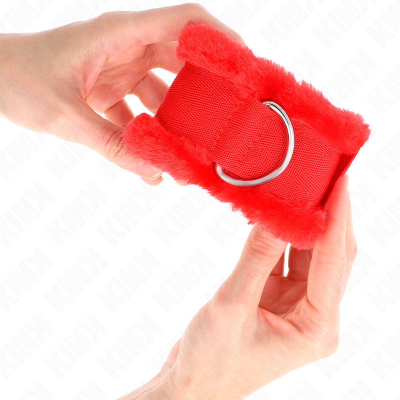 Kink – Pelzgefütterte Handgelenkfesseln Rot Verstellbar 17-31 Cm x...