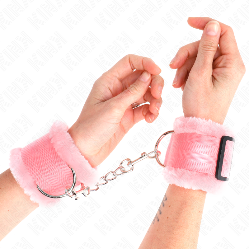 Kink – Pelzgefütterte Handgelenkfesseln Rosa Verstellbar 17-31 Cm x...
