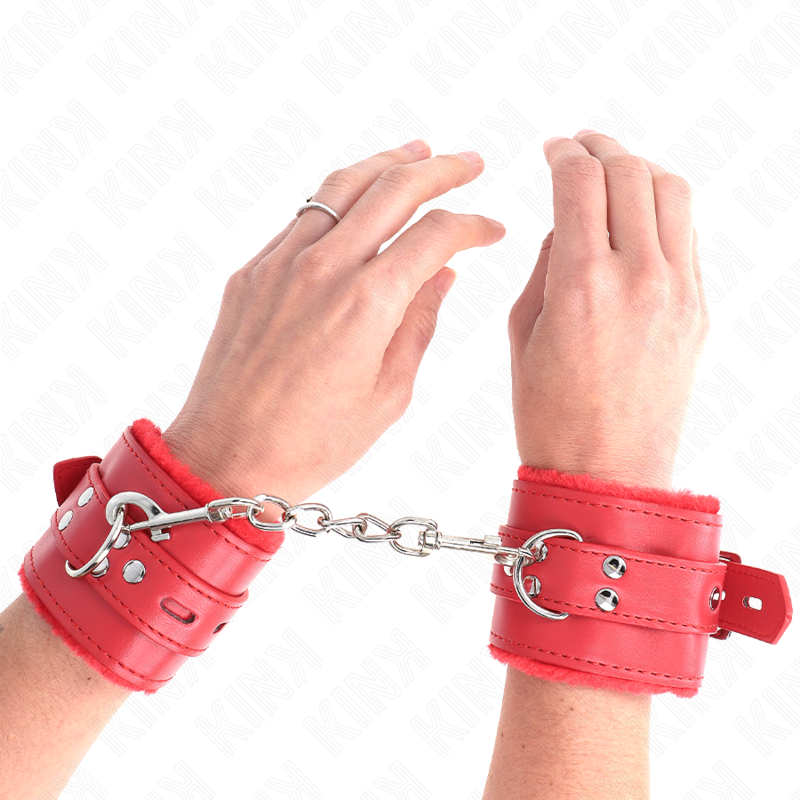 Kink – Pelzgefütterte Handgelenkfesseln mit Quadratischen Löchern,...