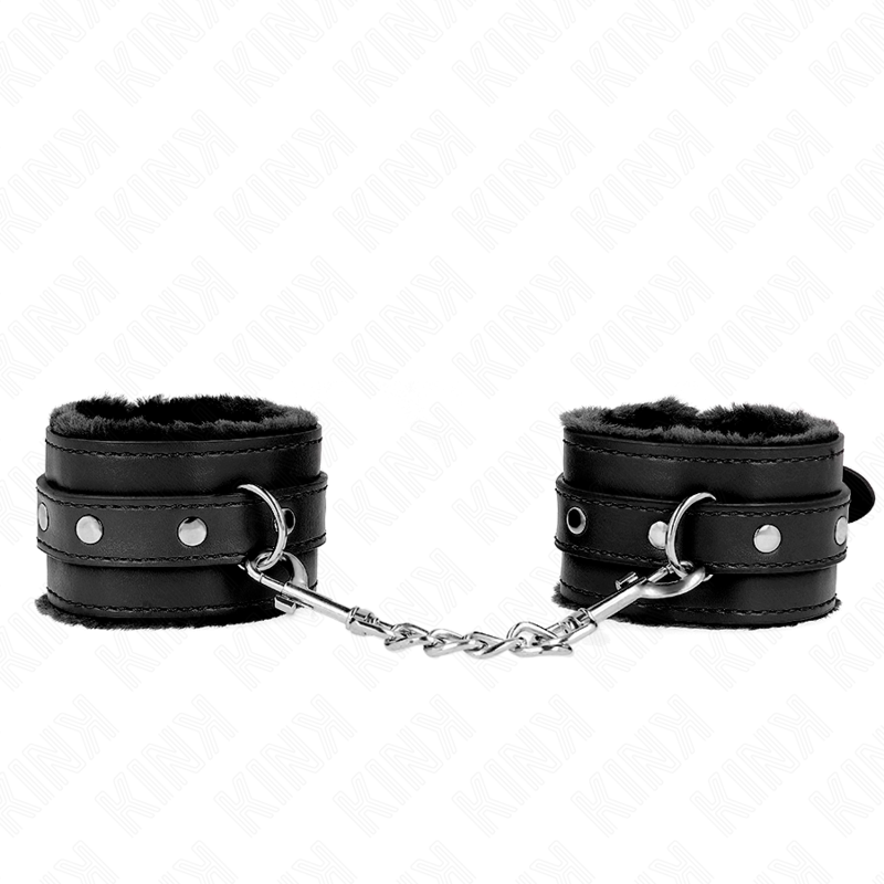 Kink – Premium Pelzgefütterte Handgelenkfesseln Schwarz mit Schwarz...
