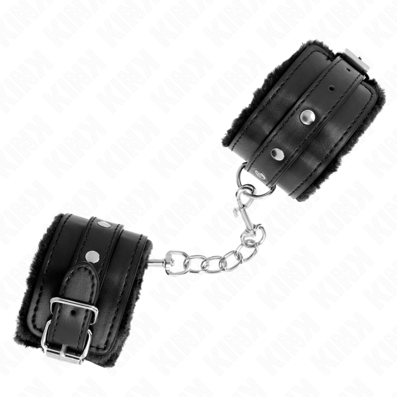 Kink – Premium Pelzgefütterte Handgelenkfesseln Schwarz mit Schwarz...