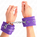 Kink – Premium Pelzgefütterte Handgelenkfesseln Lila mit Lila Gürte...