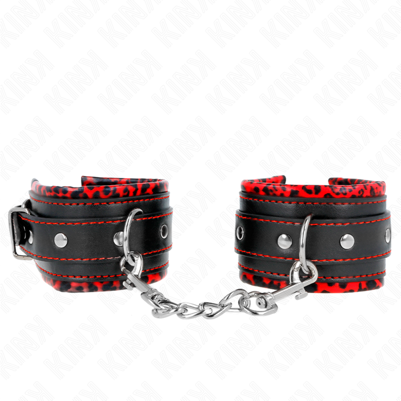 Kink – Pelzgefütterte Handgelenkfesseln Rot/schwarz Verstellbar 17-...