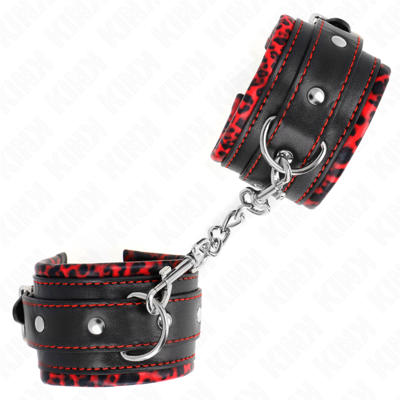 Kink – Pelzgefütterte Handgelenkfesseln Rot/schwarz Verstellbar 17-...