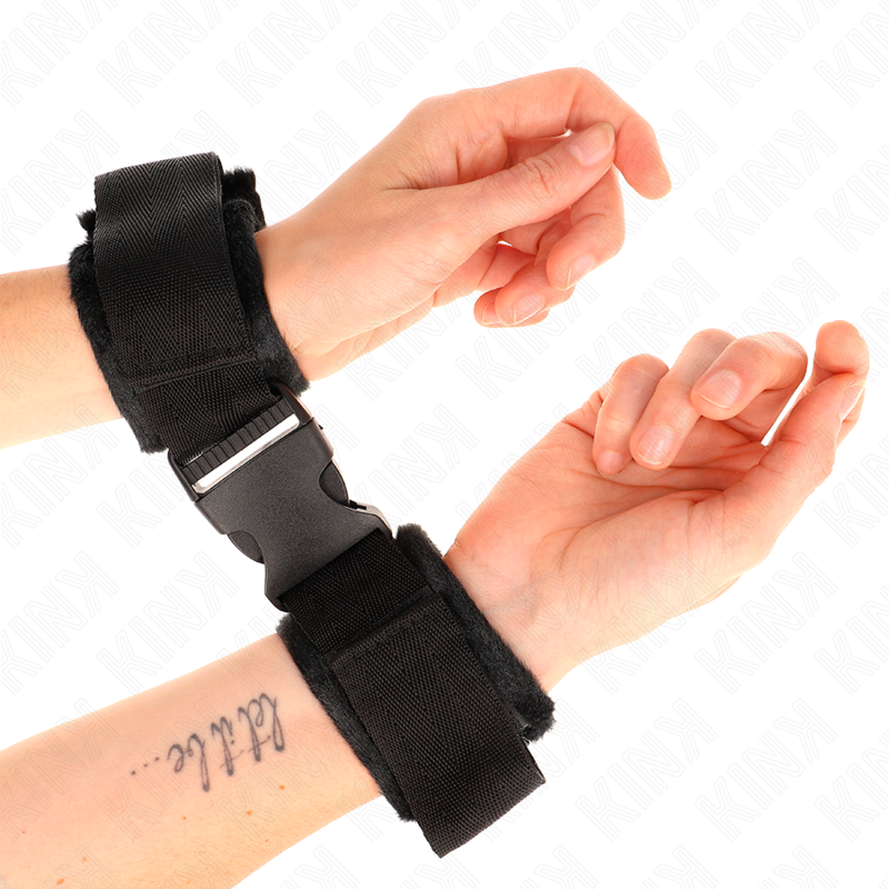 Kink – Nylon Bind-Handfesseln mit Klettverschluss Rot-Schwarz Model...